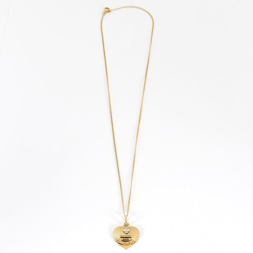 AUGIS - Ketting die een liefdesmedaille in geel goud vasthoudt 