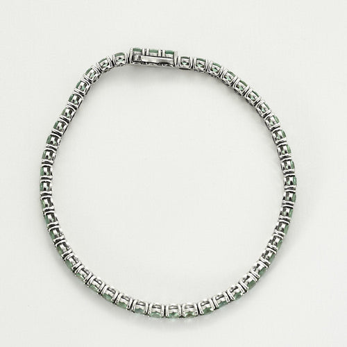 Bracelet Bracelet tennis en or blanc et tourmalines verte 58 Facettes B240540