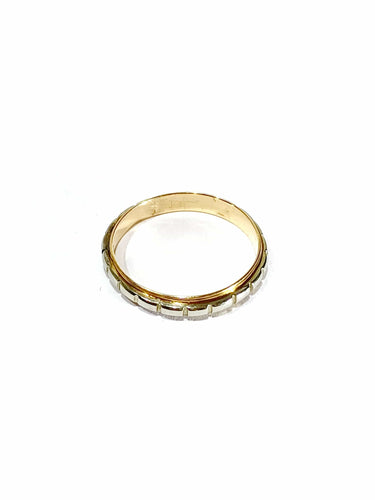 Bague 51 Alliance or rose et blanc 58 Facettes