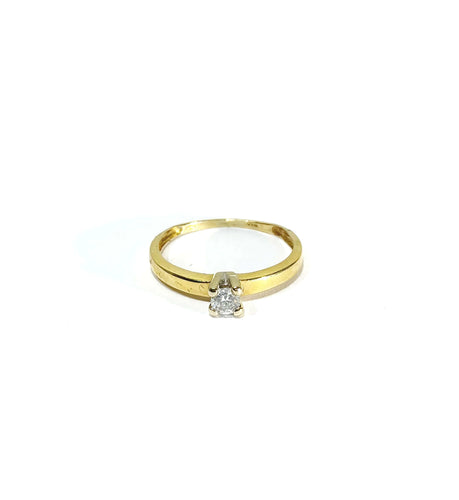 Bague 53.5 Solitaire Or Jaune Et Diamant 58 Facettes