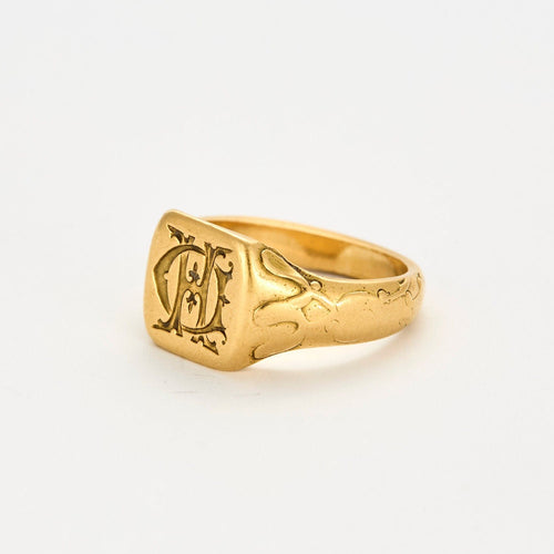 Bague 63 Bague Chevalière Ancienne Or 58 Facettes