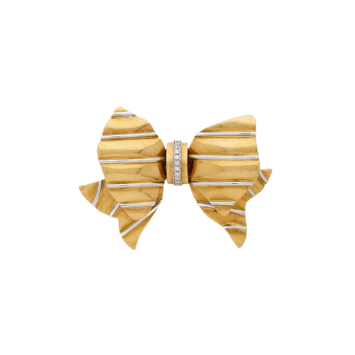 Broche La broche nœud doré 58 Facettes 22771