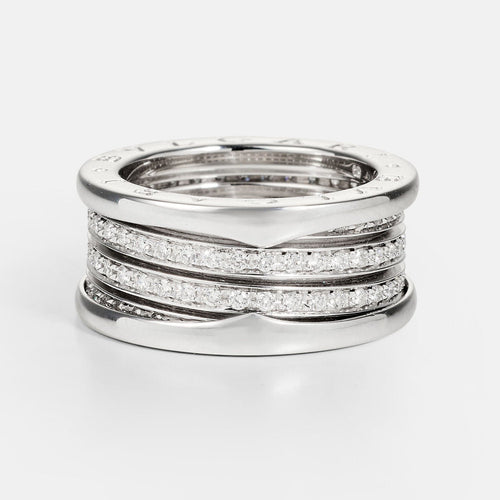 Bague 54 BULGARI - Bague B.Zero1 en or blanc et diamants 58 Facettes