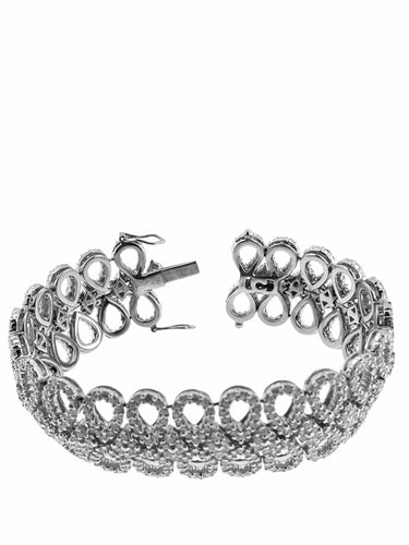 Bracelet Bracelet or blanc certifié HRD serti de 800 diamants naturels 58 Facettes