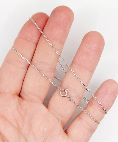 Chaîne vintage or blanc maille forçat 58 Facettes A06230