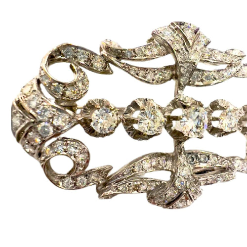 Broche Broche Art Déco, époque 1930-1935, en or 18 carats avec diamants 58 Facettes Q228B