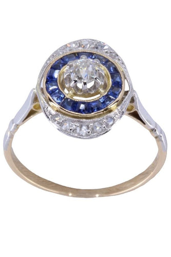 Bague 54 BAGUE ART-DÉCO SAPHIRS ET DIAMANTS 58 Facettes 086011