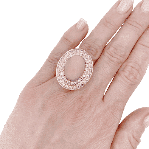 Bague 56 Bague M.Gérard corail, diamants. 58 Facettes 32500