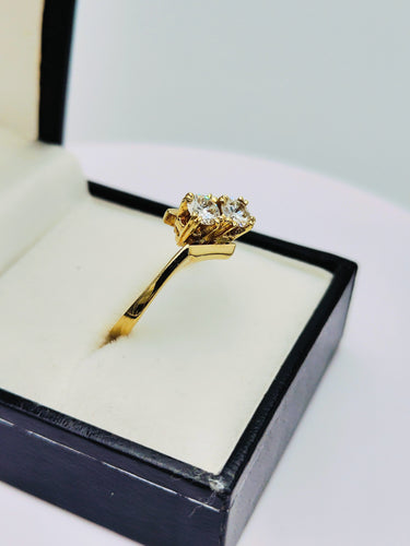 Bague 53.5 Bague vous et moi vintage ornée de diamants 58 Facettes