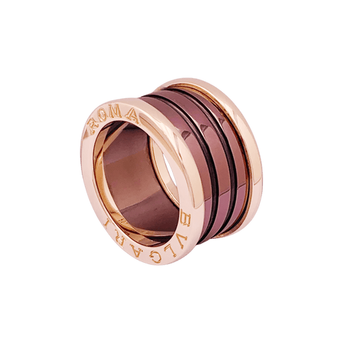 Bague 50 Bague Bulgari, "B.Zero1", or rose, cermet. 58 Facettes 34806