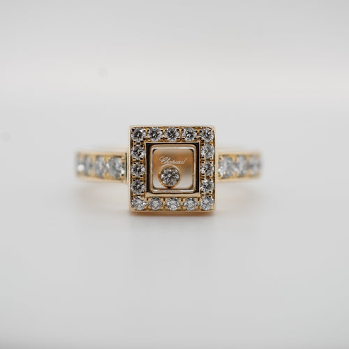 Chopard - Pierścionek z żółtego złota Happy Diamonds 