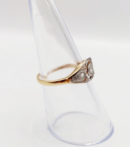 Bague 51 Bague Art Déco or jaune diamants taille rose (circa 1940) 58 Facettes A05973