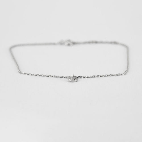 HVIT GULL DIAMANT ARMBÅND 0,05ct