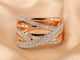Bague 54 Bague en or rose sertie de diamants taille brillant 58 Facettes 2182