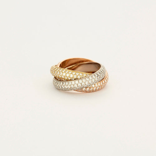 Bague 49 CARTIER - Bague Trinity pavée de Diamants 58 Facettes