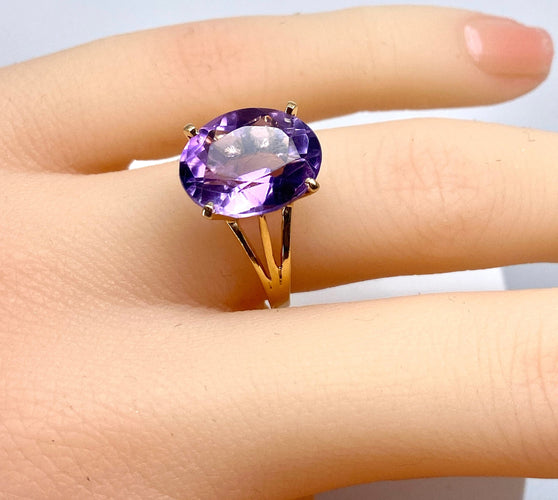 Bague 50 Bague or jaune améthyste 58 Facettes AB647