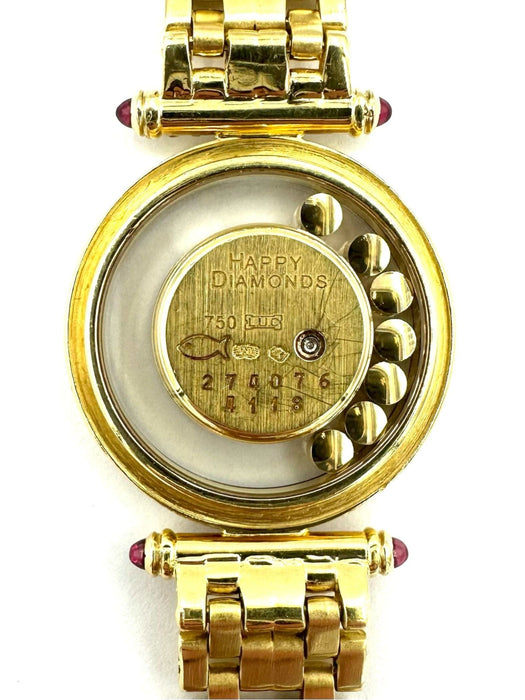 Montre CHOPARD - Montre Happy Diamonds or jaune, diamants et rubis 58 Facettes