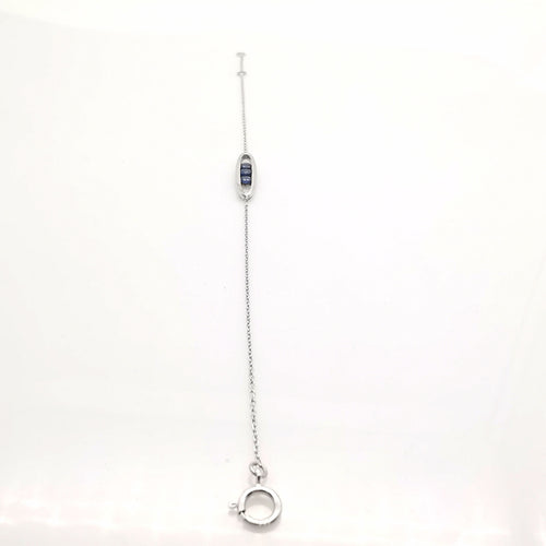 Bracelet or blanc saphirs 58 Facettes