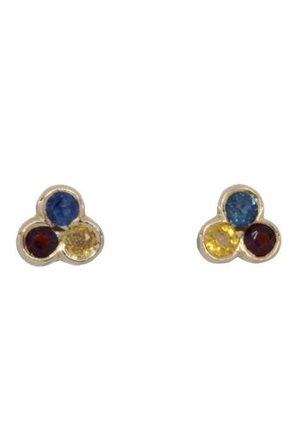 Boucles d'oreilles BOUCLES D'OREILLES CITRINES TOPAZES ET GRENATS 58 Facettes 088161