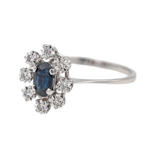 Bague 57 Bague Pompadour Or blanc Saphir, Diamant 58 Facettes 3754270CN