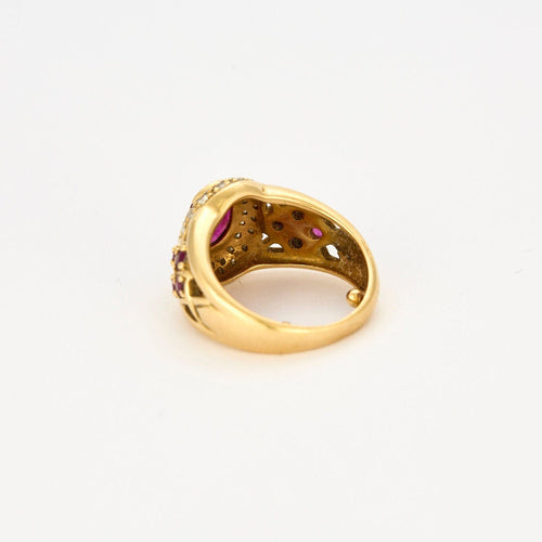 Bague 49 Bague Chevalière rubis, diamants 58 Facettes LP990/13