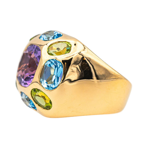 Bague 58 Bague  Cocktail  Or jaune Améthyste, Péridot, Topaze 58 Facettes 3954555RV
