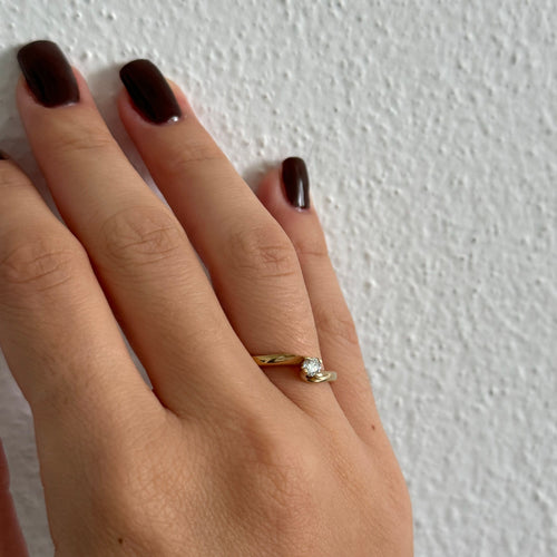 Bague Bague solitaire contrariée avec diamant 58 Facettes 35102