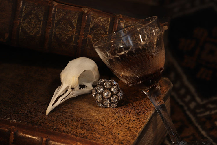 Histoire fascinante : bouton en argent de l'époque géorgienne avec diamants 58 Facettes 14095-0001