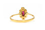 Bague 57 Bague contemporaine en or jaune 18 carats sertie d'un rubis et de diamants "taille" brillant (+-0.08ct) 58 Facettes B734