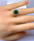 Bague 48 Bague or blanc, pierre verte et 10 diamants 58 Facettes AB426