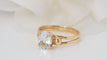 Bague 54 Bague vintage en or jaune et aigue marine 58 Facettes 31667