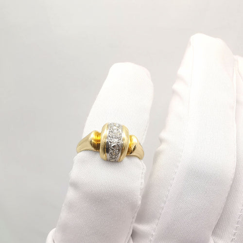 Bague 59 Bague en or jaune diamants 58 Facettes