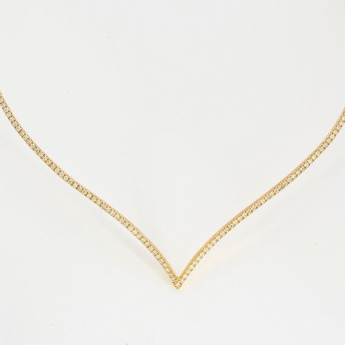 Collier Collier pavé de diamants or jaune 58 Facettes