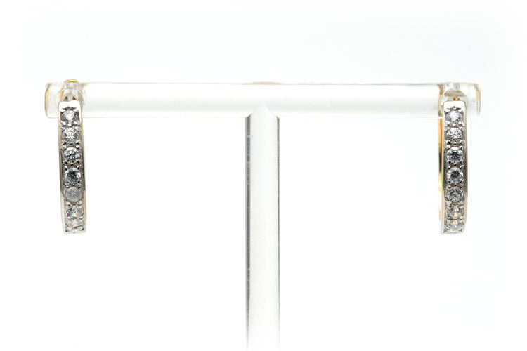 Současné náušnice osazené diamanty ze žlutého a bílého 18k zlata 