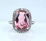 Bague 49 Bague en or blanc, tourmaline rose et diamants 58 Facettes AB613