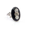 Bague 50 Bague en platine avec diamants et onyx 58 Facettes