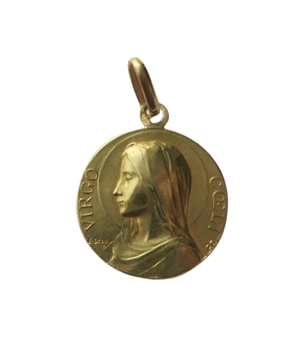 Pendentif Médaille pendentif Vierge Marie 1926 signée Dropsy 58 Facettes