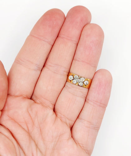 Bague 51.5 Bague jonc victorienne or rose 18k diamants taille ancienne (circa 1897) 58 Facettes A06142