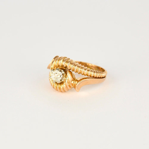 Bague 60 Bague Art Déco or rose diamant 58 Facettes M8908