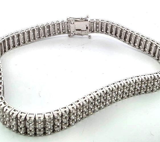 Bracelet Bracelet en or blanc massif serti de diamants 58 Facettes