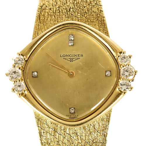 Montre Longines  montre dame en or jaune et diamants 58 Facettes ENG11389