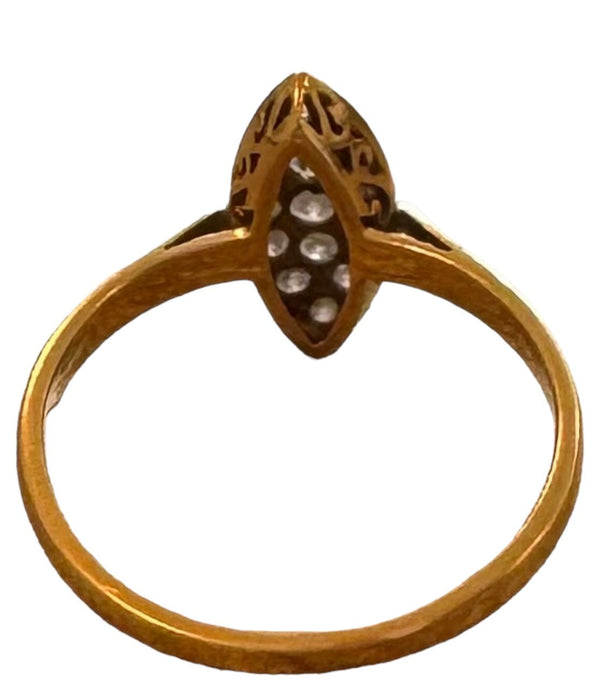 Gelbgold-Diamant-Marquise-Ring