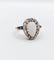 Bague 52 Bague pompadour antique or blanc 18k opale cabochon et diamants taille roses (circa 1900) 58 Facettes A05057
