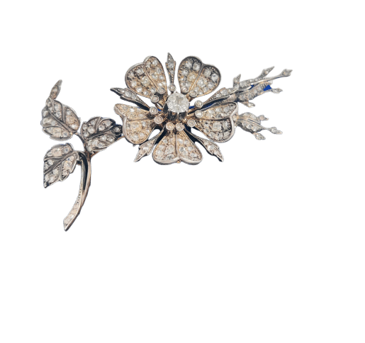 Broche Broche trembleuse XIXe, dans son écrin Ouizille Lemoine Fils 58 Facettes 234