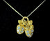 Pendentif Pendentif or jaune fraises serti de brillants 58 Facettes