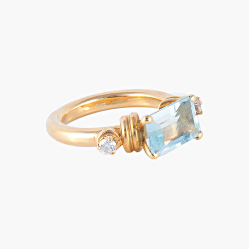 Bague 50 Bague Aigue-marine 58 Facettes