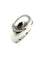 Bague 59 BVLGARI. Collection "Cabochon", bague or blanc 18K et diamants 58 Facettes