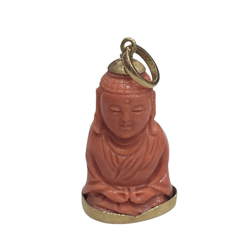 Pendentif Pendentif Bouddha en or 18 carats et corail 58 Facettes budarayser