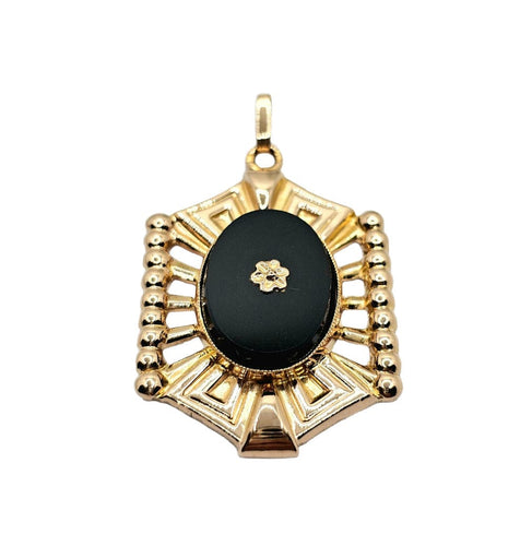 Pendentif Pendentif en or rose et onyx - Art Déco 58 Facettes 672