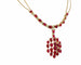 Collier Collier or jaune, cabochon rubis et diamants 58 Facettes 240040